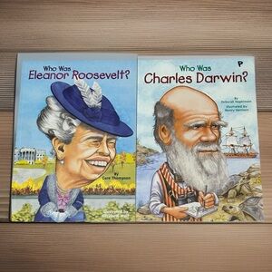 2 Who Was? Books Eleanor Roosevelt & Charles Darwin